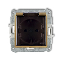 KARLIK MINI 29MGPB-1sdp  Gniazdo bryzgoszczelne z uziemieniem SCHUKO 2P+Z (klapka dymna