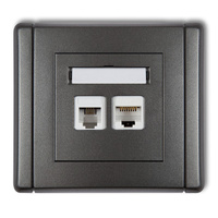 KARLIK FLEXI 11FGTK  Gniazdo telefoniczne pojedyncze 1xRJ11 + komputerowe pojedyncze 1xRJ45
