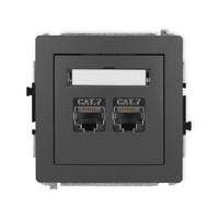 KARLIK DECO 28DGK-10  Gniazdo komputerowe podwójne 2xRJ45