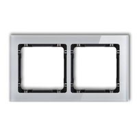 KARLIK DECO 15-12-DRS-2 Ramka uniwersalna podwójna- efekt szkła (ramka: szara; spód: czarny)