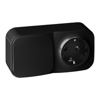 Łącznik n/t jednobiegunowy + Gniazdo pojedyncze ToDo, IP20, 2P+Z, Schuko, czarny