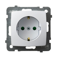 OSPEL KARO GP-1SSP/m/00 Gniazdo pojedyncze schuko z przesłonami torów