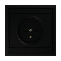Gniazdo pojedyncze p/t 2P+Z Luna, 16A, 250V, PT-16L, czarny