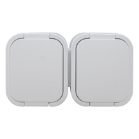 Gniazdo podwójne n/t 2P+Z, Schuko, bryzgoszczelne z klapką B2, IP54, NT-7B2, biały