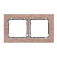 KARLIK DECO 9-11-DRA-2 Ramka uniwersalna podwójna - aluminium szczotkowane (ramka: kolor miedziany; spód: grafitowy)