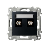 OSPEL SZAFIR GPA-2ZF/m/33 Gniazdo antenowe typu F podwójne czarny