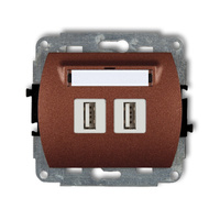 KARLIK TREND 9GUSB-2  Gniazdo podwójne 2xUSB A-A 2.0