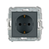 KARLIK ICON 28IGP-1sp  Gniazdo pojedyńcze  z uziemieniem SCHUKO 2P+Z (przesłony torów prądowych)