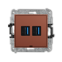 KARLIK ICON 63IGUSBBO-6 Mechanizm gniazda podwójnego 2xUSB A-A 3.0, bez pola opisowego