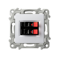 OSPEL SZAFIR GG-2Z/m/00 Gniazdo głośnikowe podwójne biały