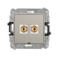 KARLIK MINI 60MGGBO-4 Mechanizm gniazda głośnikowego pojedynczego, bez pola opisowego (typu banan - czerwony i czarny, pozłacany, 4 mm2, skręcany)