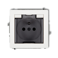 KARLIK DECO 25DGPB-1zdp  Gniazdo bryzgoszczelne z uziemieniem 2P+Z (klapka dymna