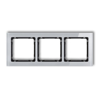 KARLIK DECO 15-12-DRS-3 Ramka uniwersalna potrójna - efekt szkła (ramka: szara; spód: czarny)
