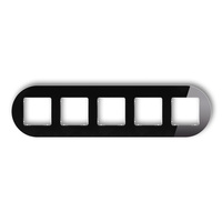 KARLIK ICON 12-0-IRSO-5 Ramka uniwersalna pięciokrotna okrągła - efekt szkła (ramka: czarna; spód: biały)