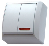 Ospel bis ŁN-2BS/00 Łącznik dwugrupowy świecznikowy z podświetleniem