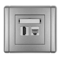 KARLIK FLEXI 7FGHK  Gniazdo pojedyncze HDMI 2.0 +  Gniazdo komp. poj. 1xRJ45