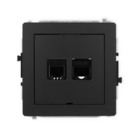 KARLIK DECO 12DGTKBO  Gniazdo telefoniczne pojedyńcze  1xRJ11 + komputerowego pojedynczego 1xRJ45