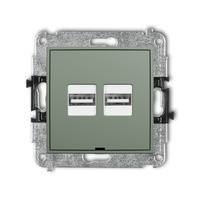 KARLIK MINI 61MCUSBBO-6 Mechanizm ładowarki USB podwójnej 2xUSB A, 15,5W max., 5V, 3.1A, bez pola opisowego