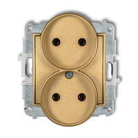 KARLIK MINI 29MGPR-2  Gniazdo podwójne do ramki bez uziemienia 2x2P (bez przesłon torów prądowych)