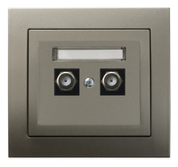 OSPEL KIER GPA-2WF/45 Gniazdo antenowe typu F podwójne satyna