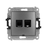 KARLIK MINI 11MGTKBO  Gniazdo telefoniczne pojedyńcze  1xRJ11 + komputerowego pojedynczego 1xRJ45