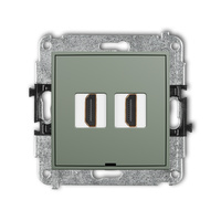KARLIK ICON 61IHDMIBO-4 Mechanizm gniazda podwójnego HDMI 2.0, 4K, bez pola opisowego