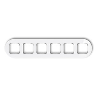 KARLIK ICON 0-12-IRSO-6 Ramka uniwersalna sześciokrotna okrągła - efekt szkła (ramka: biała; spód: czarny)