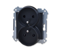 Kontakt Simon 55 tgz2mcz.01/149 gniazdo podwójne z uziemieniem oraz przesłony torów