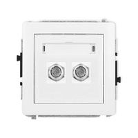 KARLIK DECO 25DGF-2  Gniazdo antenowe podwójne typu F (SAT) niklowany