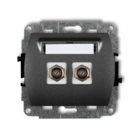 KARLIK TREND 11GF-2  Gniazdo antenowe podwójne typu F (SAT) niklowany