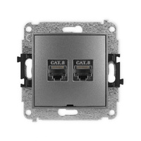KARLIK ICON 11IGKBO-12  Gniazdo komputerowe podwójne 2xRJ45