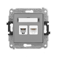 KARLIK MINI 27MGTK Gniazdo telefoniczne pojedyńcze 1xRJ11 + komputerowego pojedynczego 1xRJ45