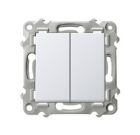 OSPEL SZAFIR ŁP-9Z/m/00 Łącznik schodowy + jednobiegunowy biały