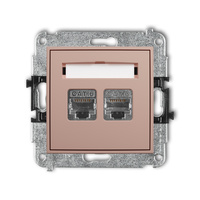 KARLIK ICON 62IGK-6 Mechanizm gniazda komputerowego podwójnego 2xRJ45, kat. 6, ekranowany, 8-stykowy