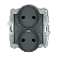 KARLIK ICON 28IGPR-2p  Gniazdo podwójne do ramki bez uziemienia 2x2P (przesłony torów prądowych)