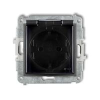 KARLIK MINI 11MGPB-1sdp  Gniazdo bryzgoszczelne z uziemieniem SCHUKO 2P+Z (klapka dymna
