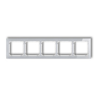KARLIK DECO 15-0-DRS-5 Ramka uniwersalna pięciokrotna- efekt szkła (ramka: szara; spód: biały)