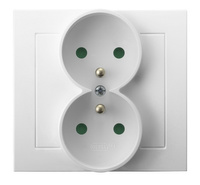 OSPEL KIER GP-2WZP/00 Gniazdo podwójne z uziemieniem z przesłonami