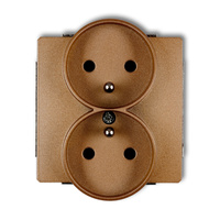 KARLIK DECO 8DGPRSO-2zp  Gniazdo podwójne do ramki DECO Soft z uziemieniem 2x(2P+Z) (przesłony torów prądowych)