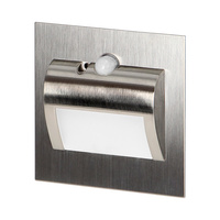 DRACO LED NEW 1,5W, oprawa schodowa podtynkowa, 12VDC, 30lm, 3000K, satyna, czujnik ruchu i zmierzchu