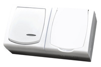 OSPEL MADERA ZH-NŁ1SG/00/w Łącznik jednobiegunowy podświetlany +Gniazdo