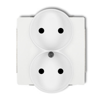 KARLIK DECO DGPRSO-2p  Gniazdo podwójne do ramki DECO Soft bez uziemienia 2x2P (przesłony torów prądowych)
