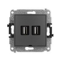 KARLIK MINI 28MGUSBBO-2  Gniazdo podwójne 2xUSB A-A 2.0