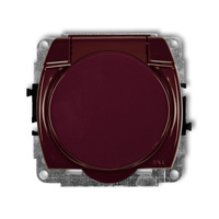 KARLIK TREND 4GPB-1sp Gniazdo bryzgoszczelne z uziemieniem SCHUKO 2P+Z (klapka brązowa