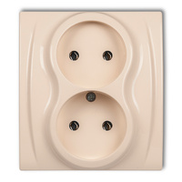 KARLIK LOGO 1LGP-2 Gniazdo podwójne bez uziemienia 2x2P (bez przesłon torów prądowych)