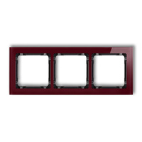 KARLIK DECO 14-12-DRS-3 Ramka uniwersalna potrójna - efekt szkła (ramka: bordowa; spód: czarny)
