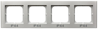 OSPEL SONATA RH-4R/38 Ramka poczwórna do łączników IP-44 srebro