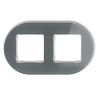 KARLIK ICON 28-0-IRSO-2 Ramka uniwersalna podwójna okrągła - efekt szkła (ramka: grafitowa; spód: biały)