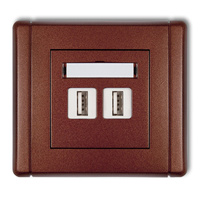 KARLIK FLEXI 9FGUSB-2  Gniazdo podwójne 2xUSB A-A 2.0