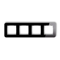 KARLIK ICON 12-28-IRSZ-4 Ramka uniwersalna poczwórna zaokrąglona - efekt szkła (ramka: czarna; spód: grafitowy mat)